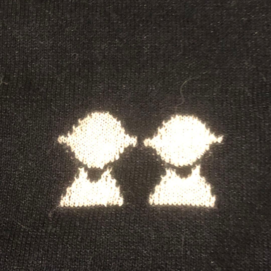 新品未使用 ピッコーネ 24SS 麻混ロングニットベスト ロゴ刺繍 ネイビー