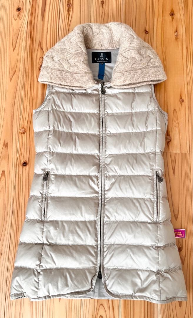 極美品　ランバンコレクション　レディース　ダウン ベスト　38 ベージュ