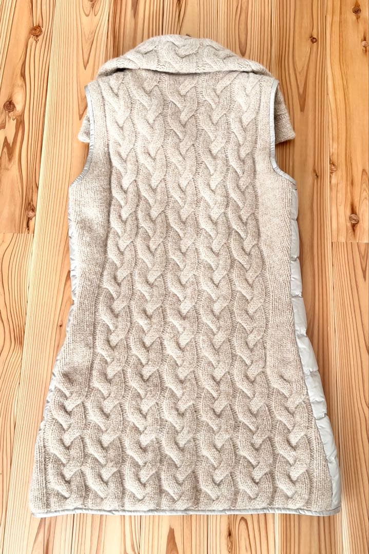 極美品　ランバンコレクション　レディース　ダウン ベスト　38 ベージュ