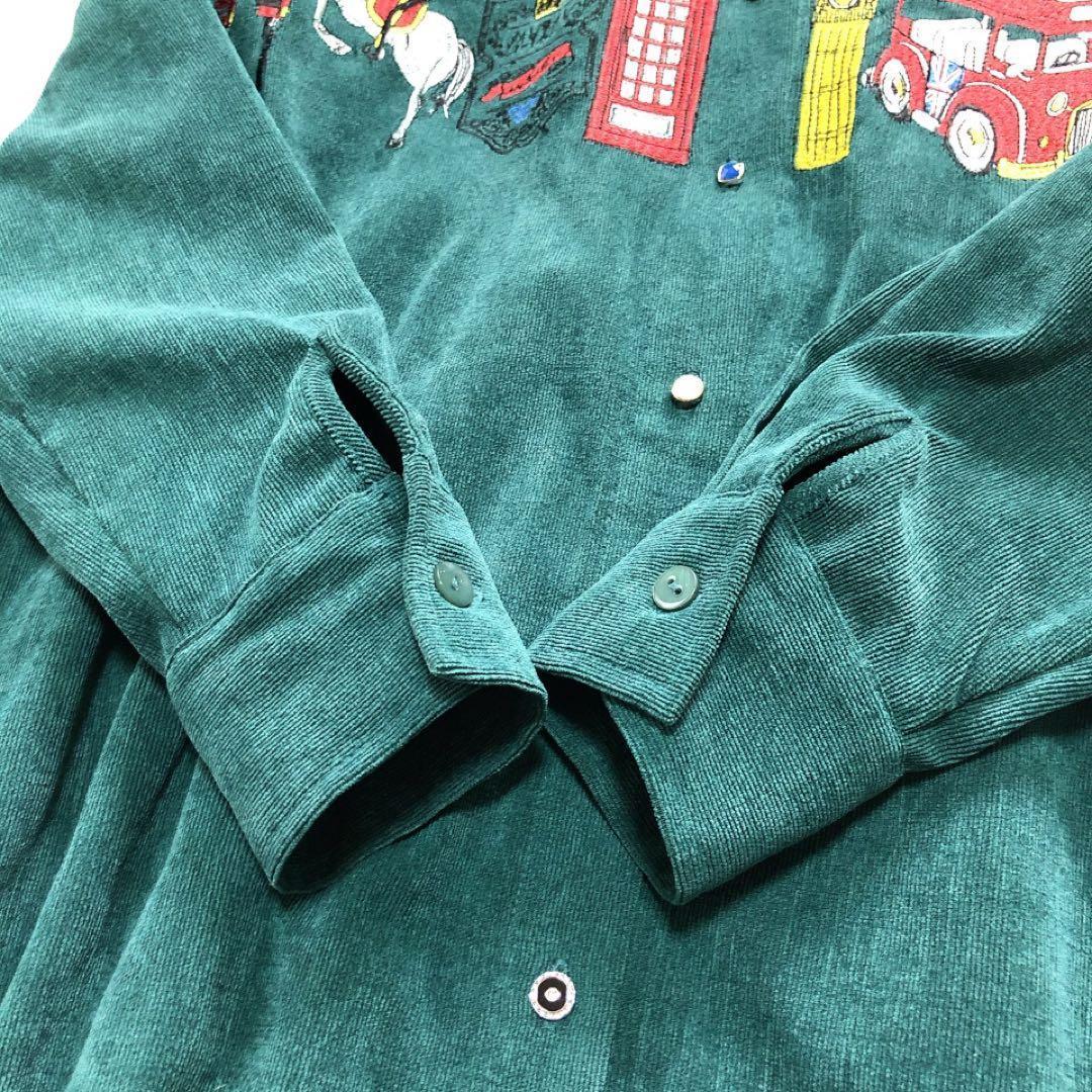 ScoLar*スカラー　襟付きロングワンピース　コーデュロイ　ロンドン柄　M