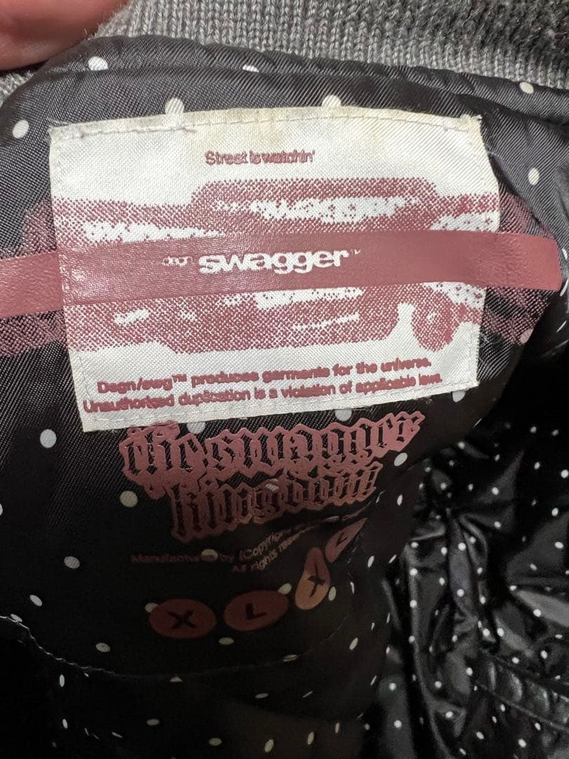 Swagger スワッガ スタジャン レザー切り替え XL