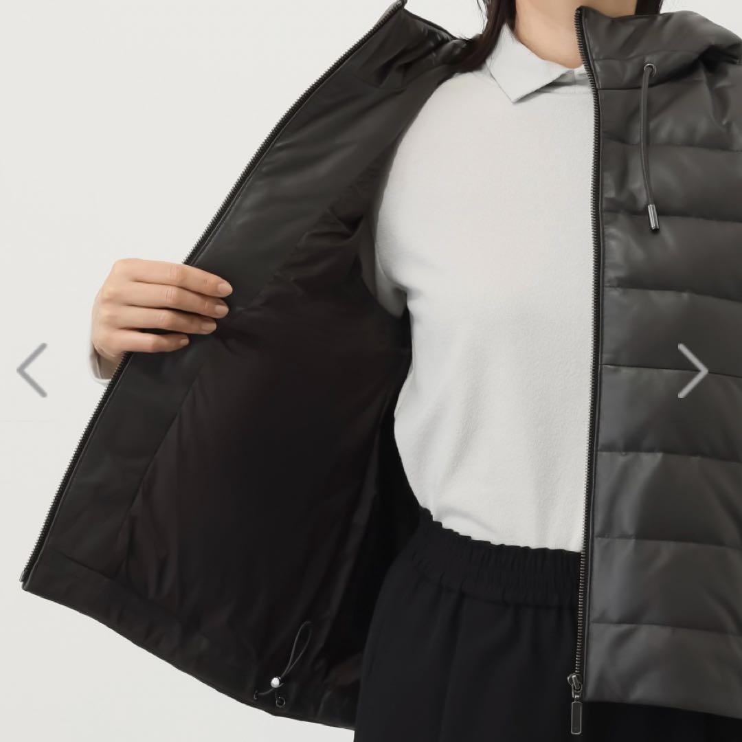 新品！元町ゼラール ソフトラムレザー ダウンベスト　セピア