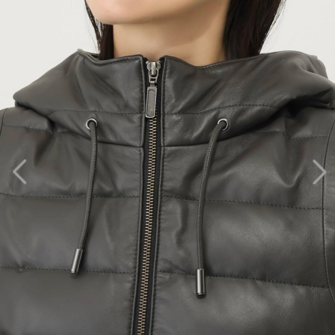 新品！元町ゼラール ソフトラムレザー ダウンベスト　セピア