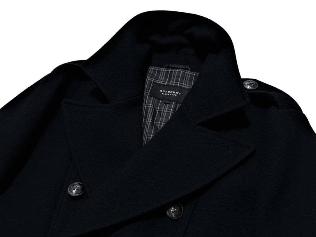 バーバリー ブラックレーベル ナポレオン ピーコート ジャケット L ネイビー