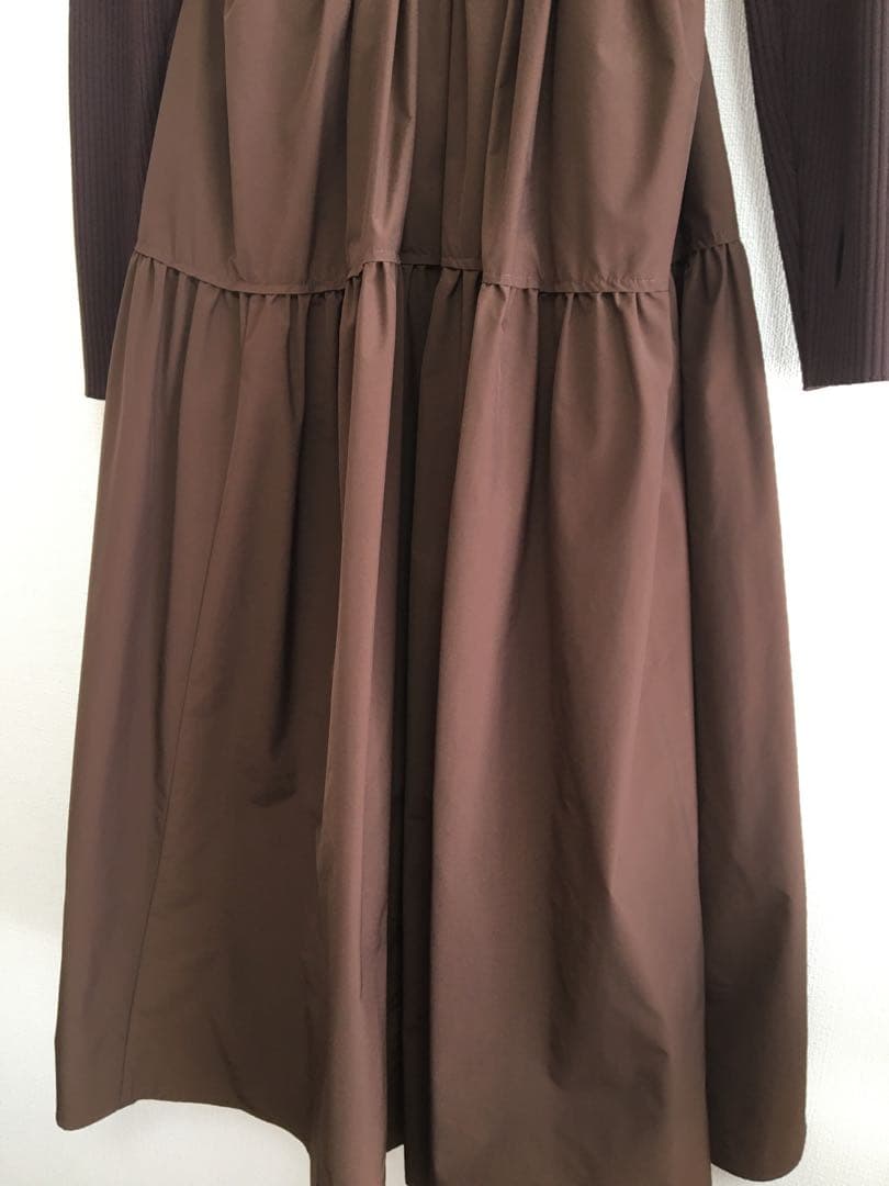 アルページュストーリー　タフタドッキングワンピース 茶色