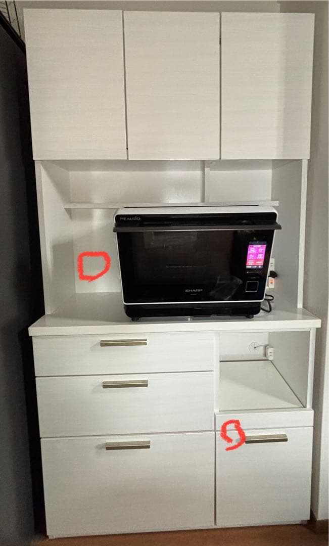 送料無料★ニトリ★食器棚 キッチンボード（ソレル 100KB WH） 家電 収納