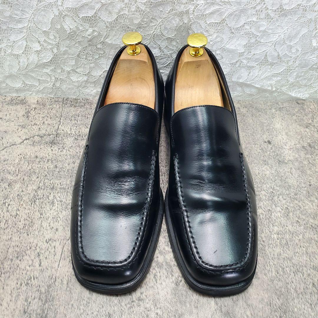 ✨グッチ✨スクエアトゥ ローファー レザー 黒 40E 25cm イタリア製