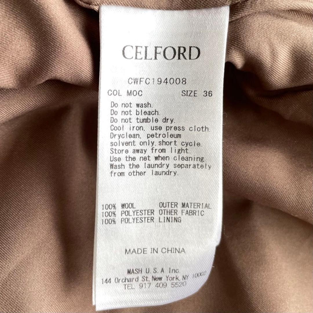 【未使用級】CELFORD ケープコート マント　マキシ丈　ベルト付き　36 S