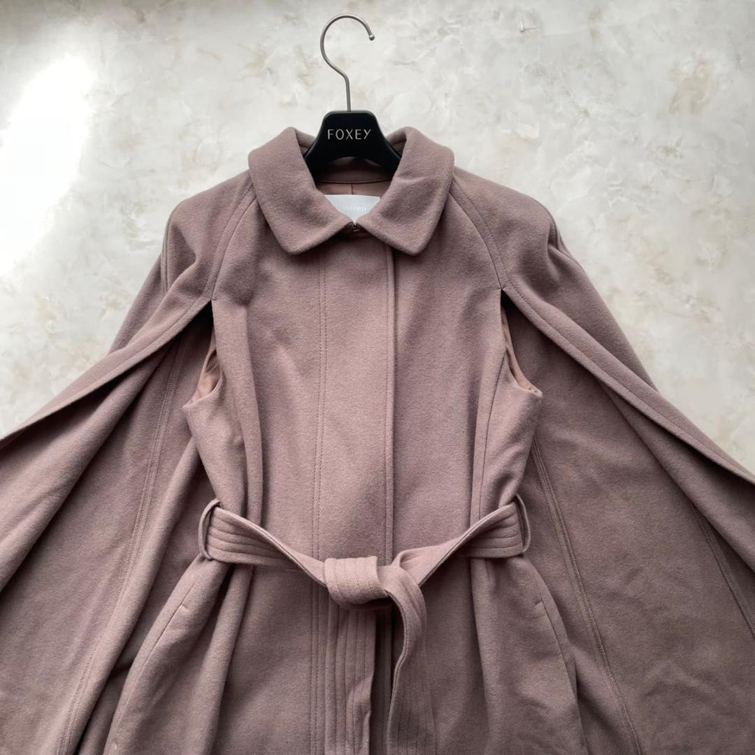 【未使用級】CELFORD ケープコート マント　マキシ丈　ベルト付き　36 S