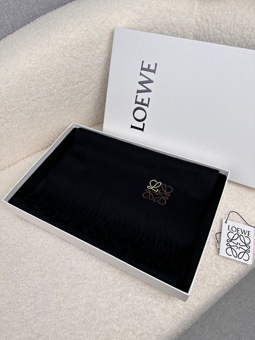 ♡LOEWE マフラー 30×180cm ブラック カシミヤ♡