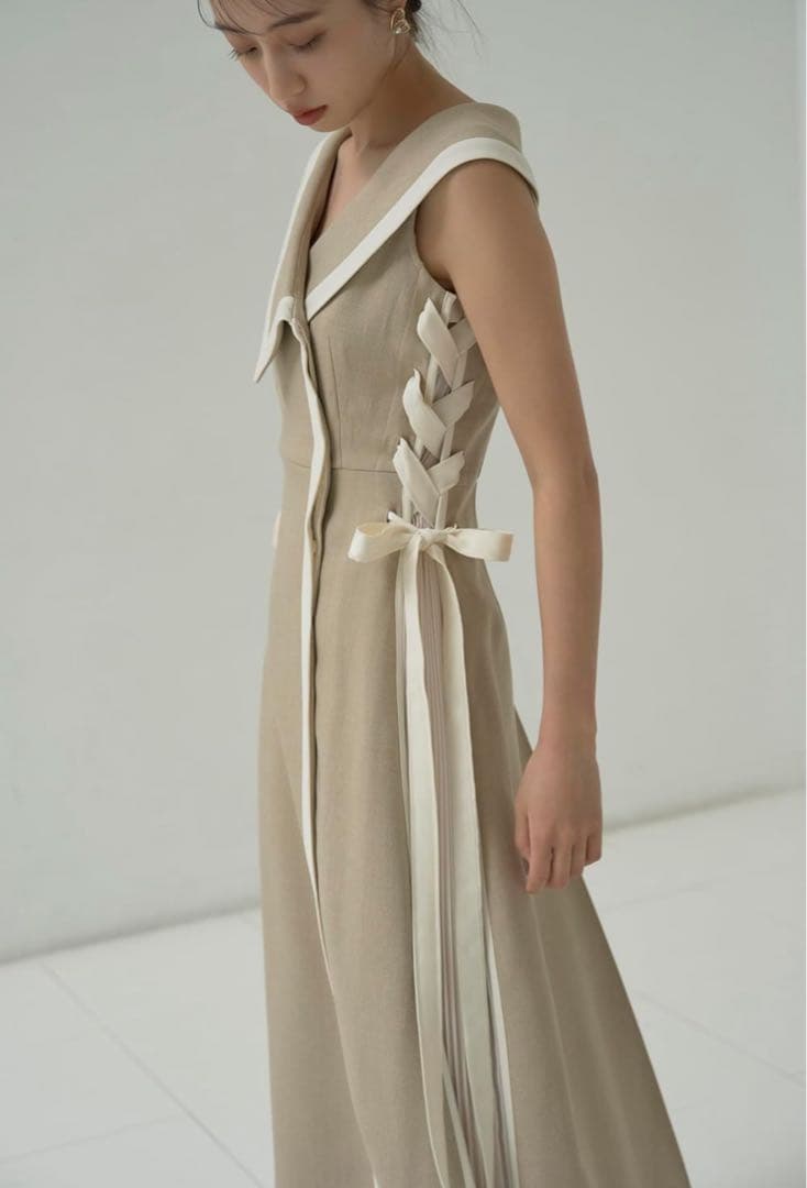 SNIDEL スナイデル　サイドプリーツツイード　ワンピ　SWFO244099