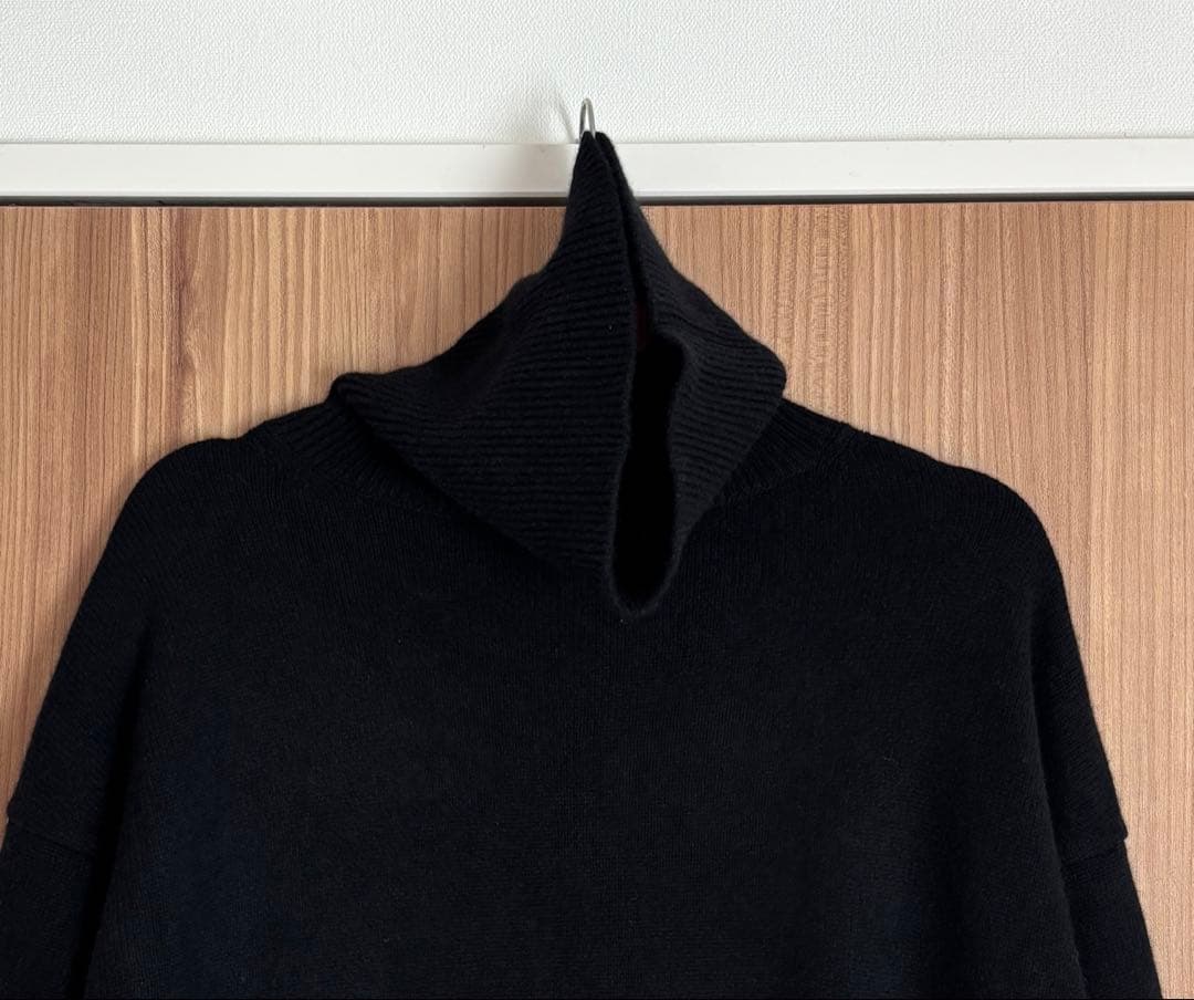 Deuxieme Classe カシミヤ混　タートルロングニットドレス　黒
