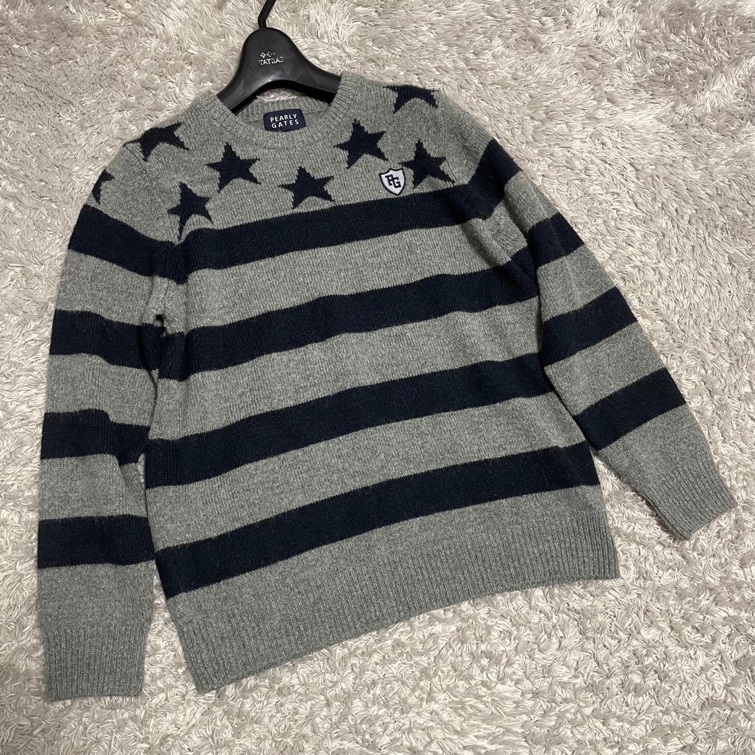 Tomo パーリーゲイツ　セーター　ニット　星柄　ゴルフウェア　アルパカ混