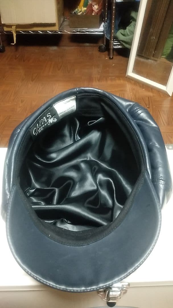 ネイビー レザー キャスケットCAPAS