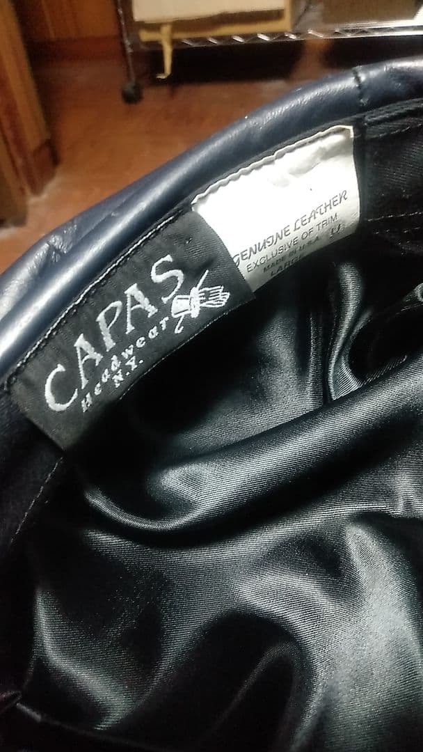 ネイビー レザー キャスケットCAPAS