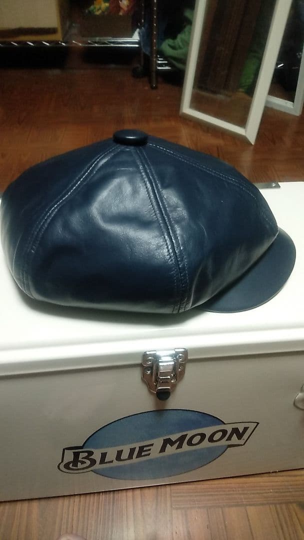 ネイビー レザー キャスケットCAPAS