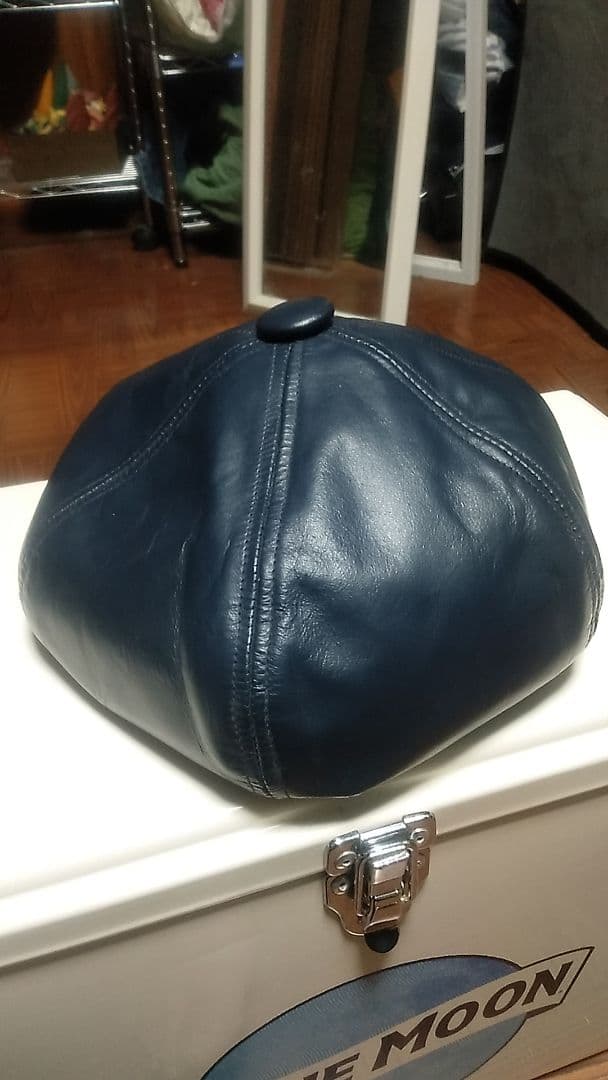 ネイビー レザー キャスケットCAPAS