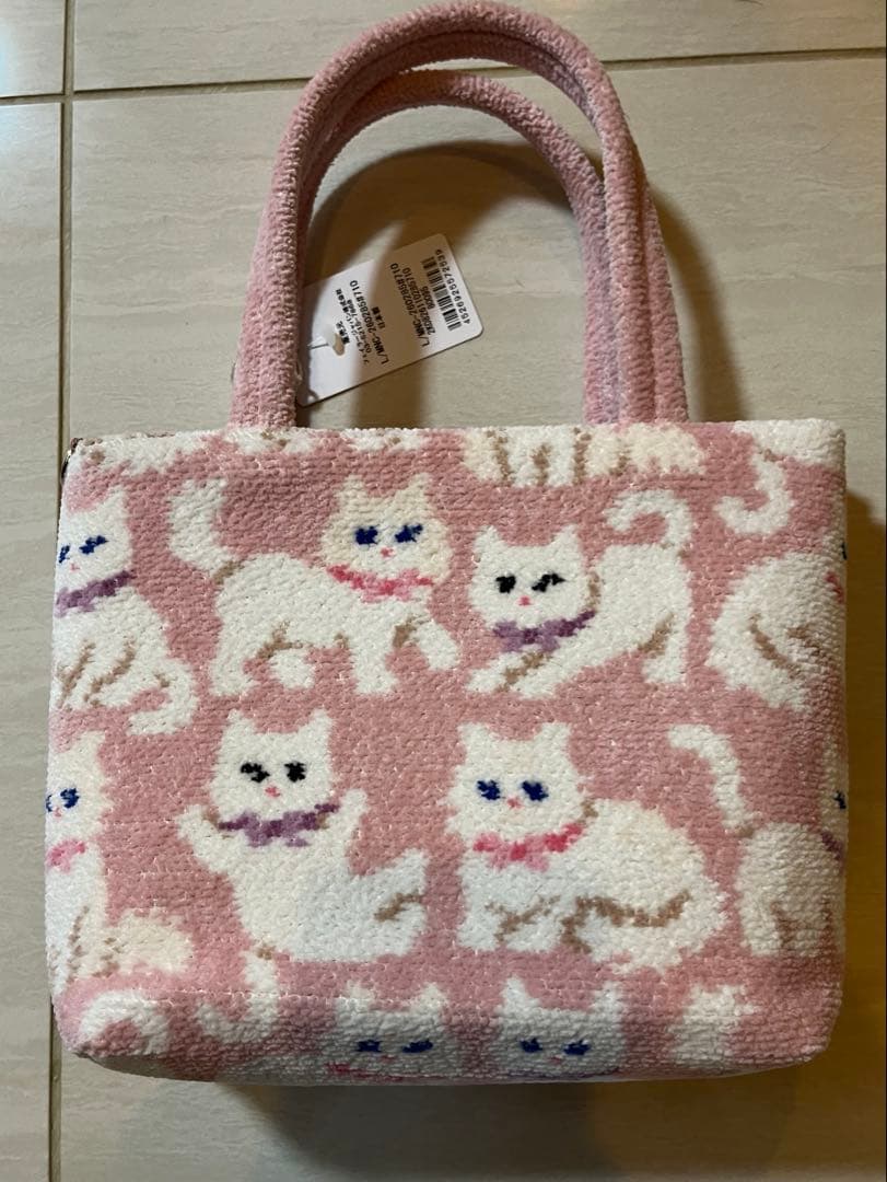 新品未使用　フェイラー　ラブラリー　モフモフネコチャン　バッグ　ペールピンク