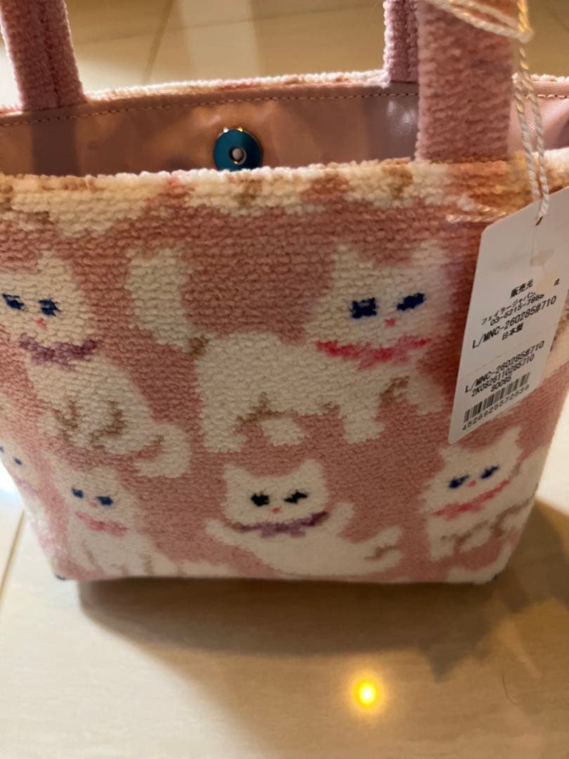 新品未使用　フェイラー　ラブラリー　モフモフネコチャン　バッグ　ペールピンク
