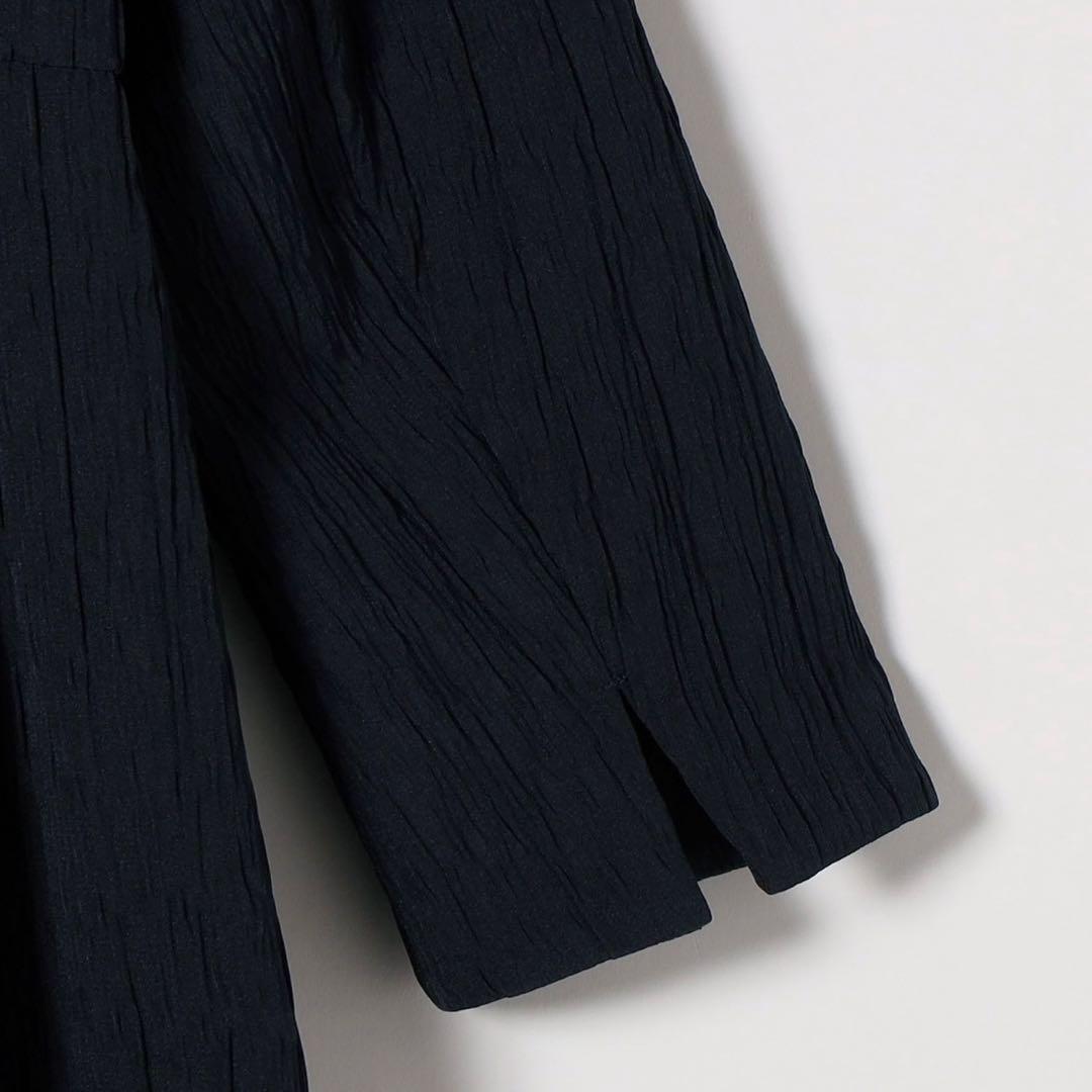 【完売品】SHIPS anyジャカードウエストタック ノーカラーワンピース