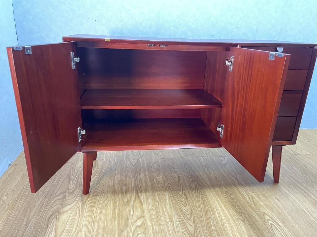 K☆182 北欧ヴィンテージ風チェスト　マホガニー　傷・修復跡あり