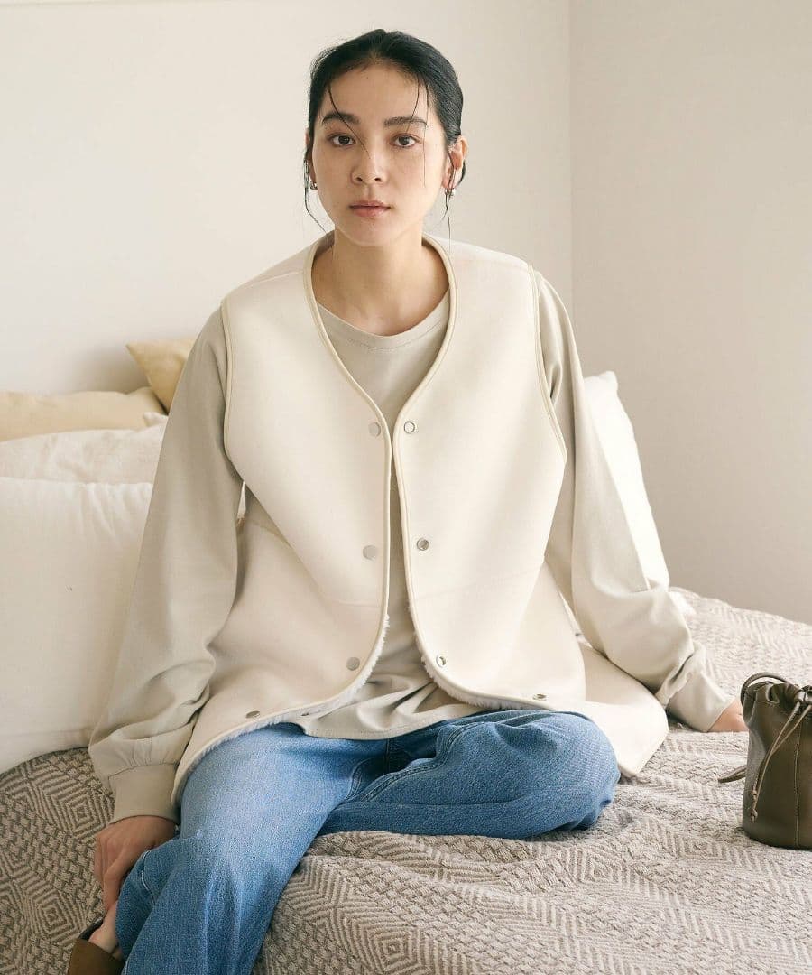 新品✩ボア*フェイクムートン リバーシブルベスト