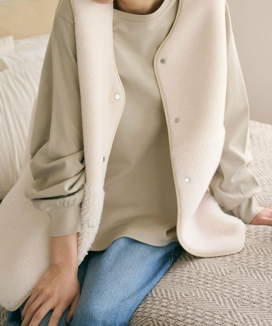 新品✩ボア*フェイクムートン リバーシブルベスト