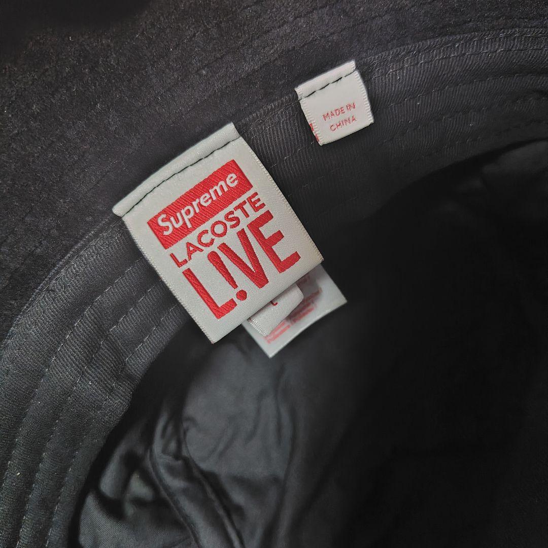 シュプリーム Supreme LACOSTE ベロア バケットハット ブラック