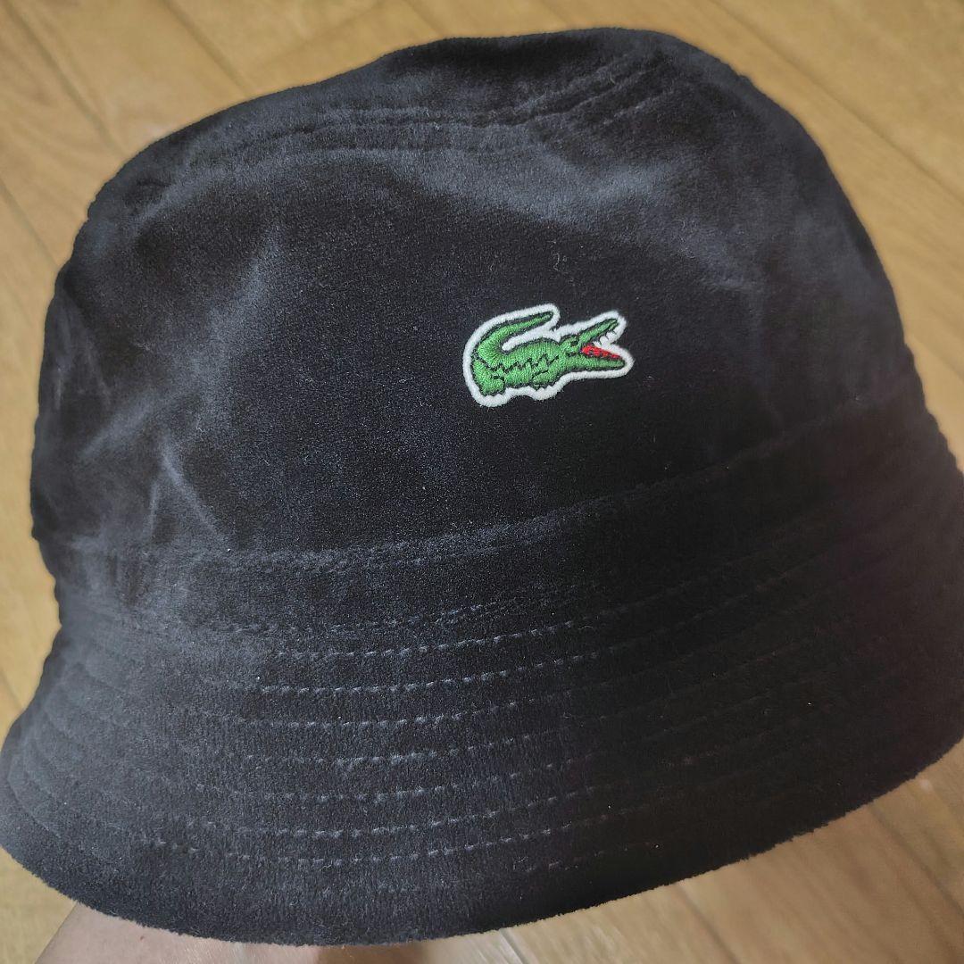 シュプリーム Supreme LACOSTE ベロア バケットハット ブラック