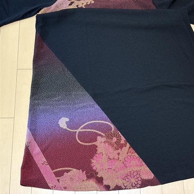 【未使用】 詩仙堂 BY HITOSHI 花柄 長袖 ロングワンピース 和 花柄