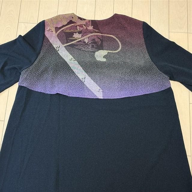 【未使用】 詩仙堂 BY HITOSHI 花柄 長袖 ロングワンピース 和 花柄