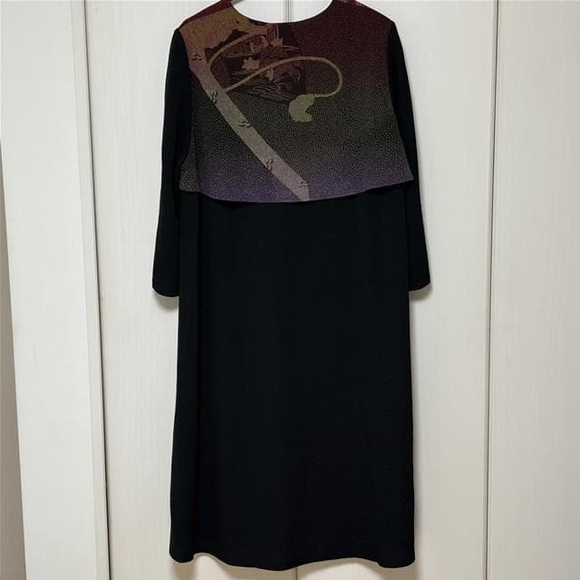 【未使用】 詩仙堂 BY HITOSHI 花柄 長袖 ロングワンピース 和 花柄