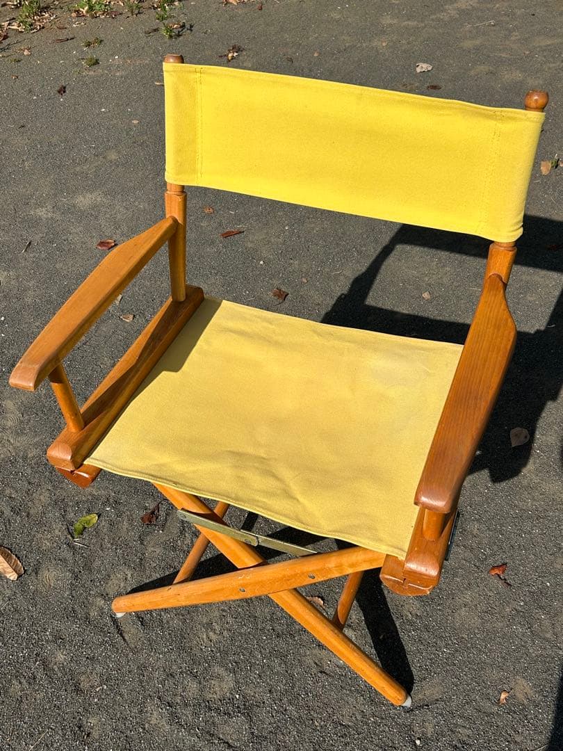 テレスコープ ビンテージ イエロー ディレクターズチェア 2脚セット