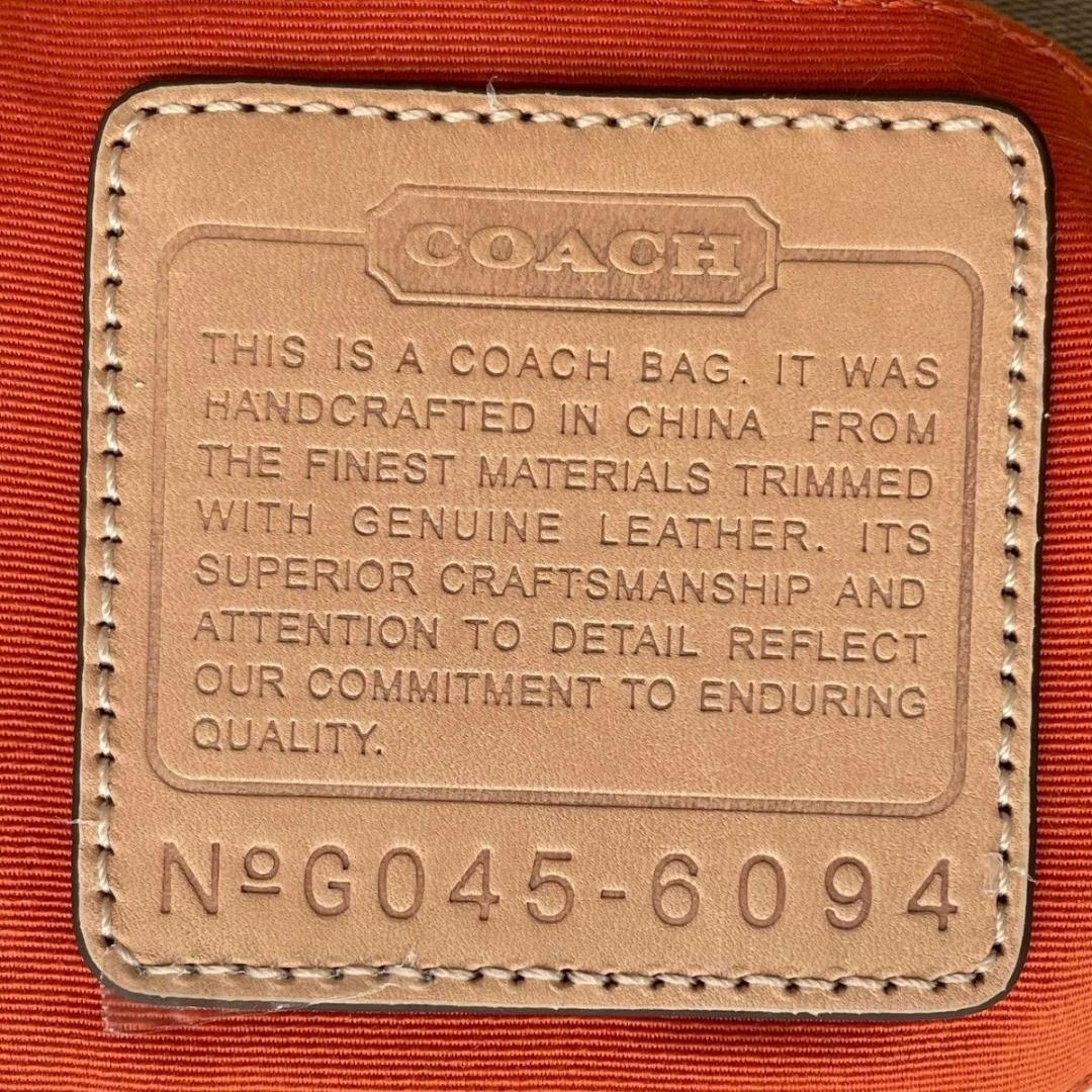 美品 コーチ ハンドバッグ アクセサリーポーチ ショルダー ブラウン キャンバス