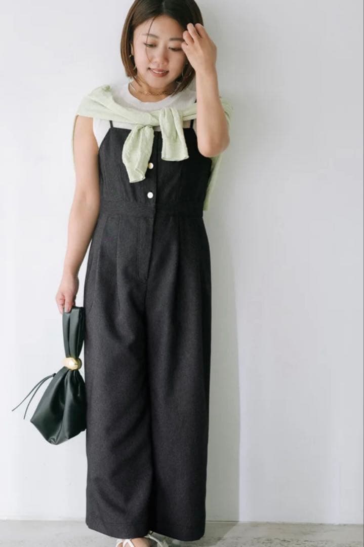 COHINA デニムライクキャミサロペット regular ブラックインディゴ