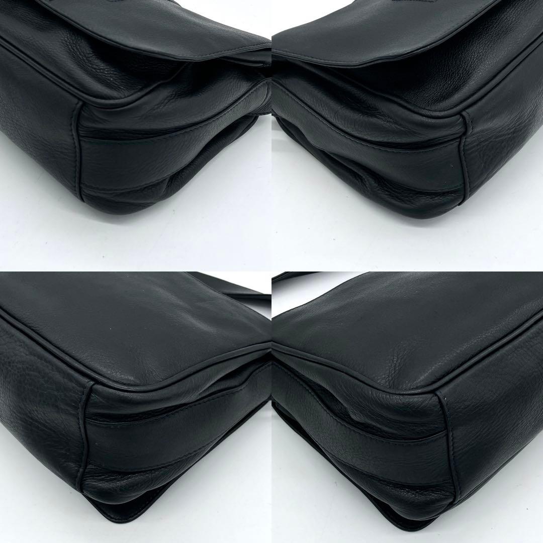 【GUCCI】ショルダーバッグ　ホースビット　レザー　ネイビー　ポシェット