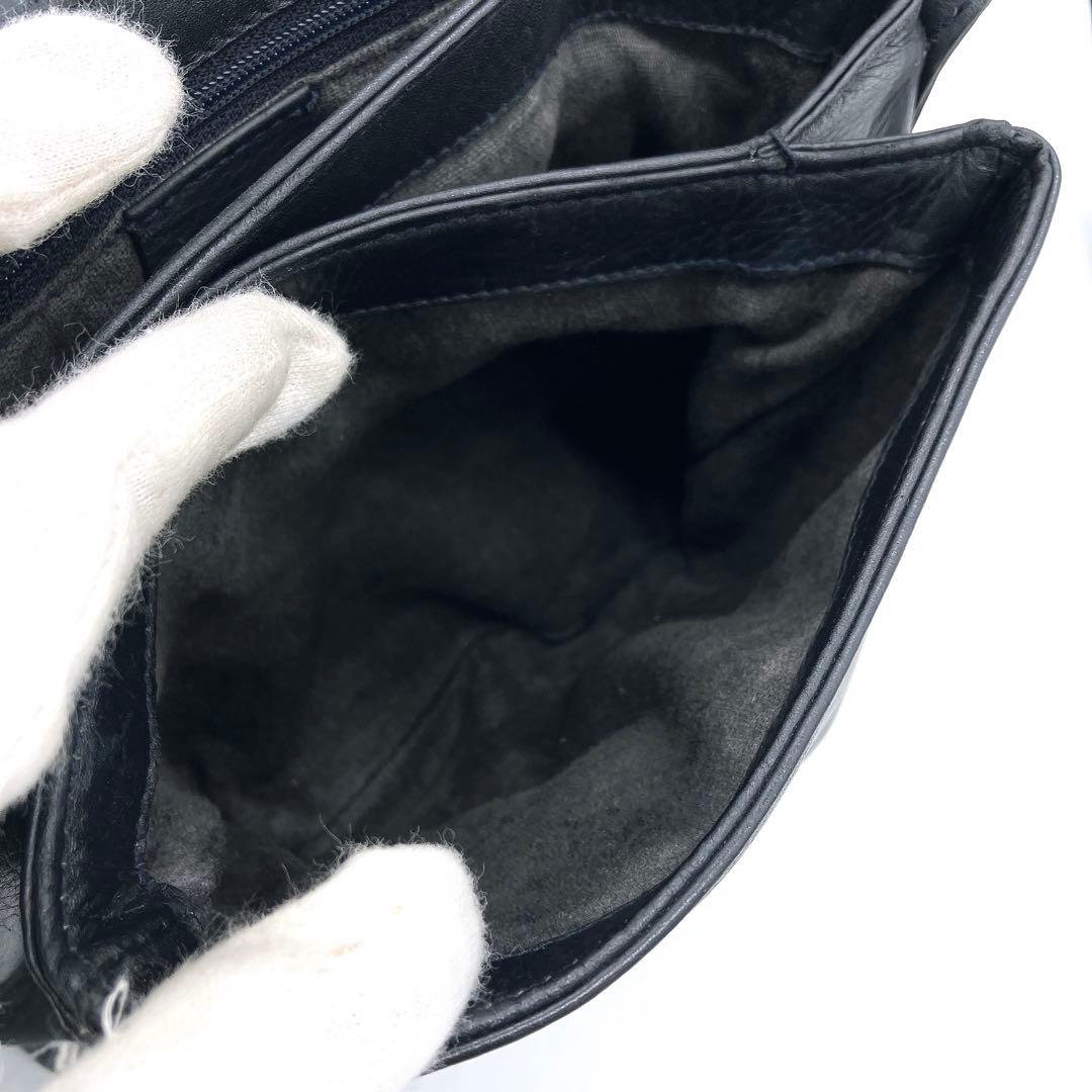 【GUCCI】ショルダーバッグ　ホースビット　レザー　ネイビー　ポシェット