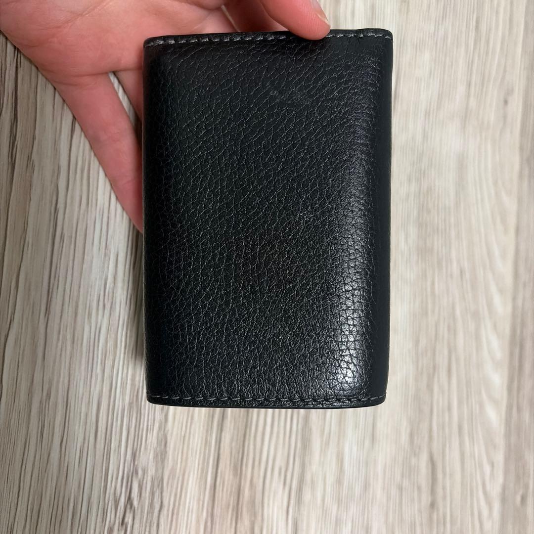 COACH ミニトライフォールド 黒 レザー 三つ折り財布