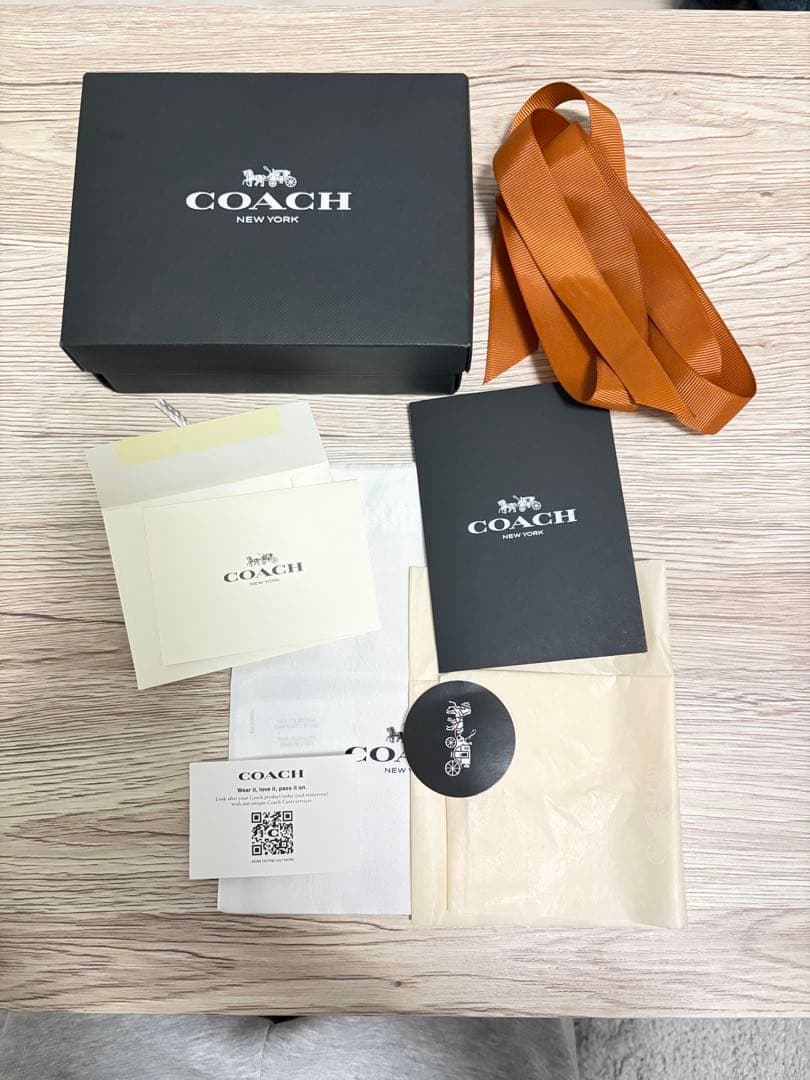 COACH ミニトライフォールド 黒 レザー 三つ折り財布