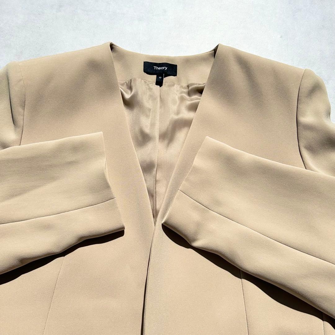 ♡大きいサイズ　セオリー　CLASSICCREPE　ジャケット＆パンツ　ベージュ