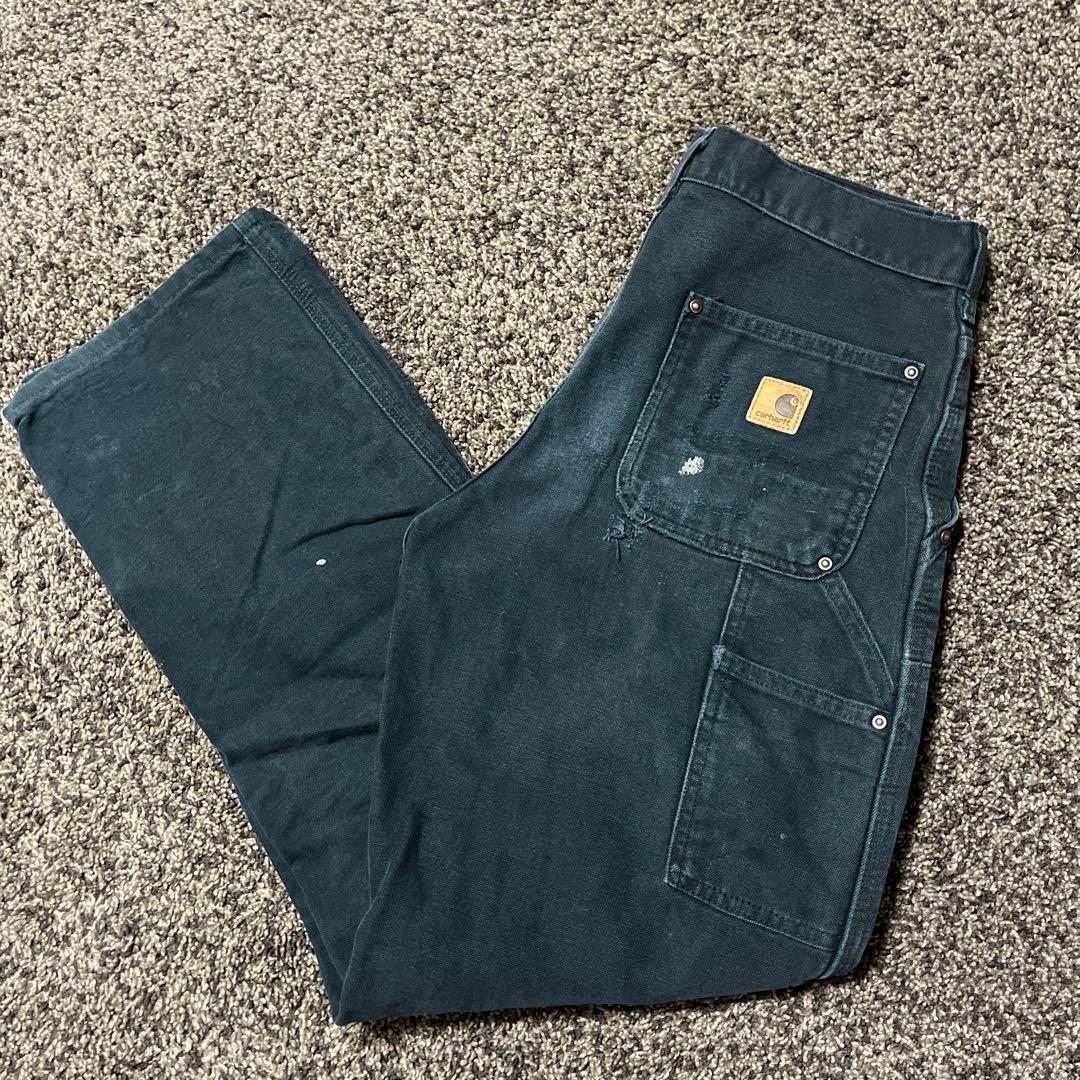 90s 希少サイズ メキシコ製 Carhartt 革タグ デニムパンツ ジーパン