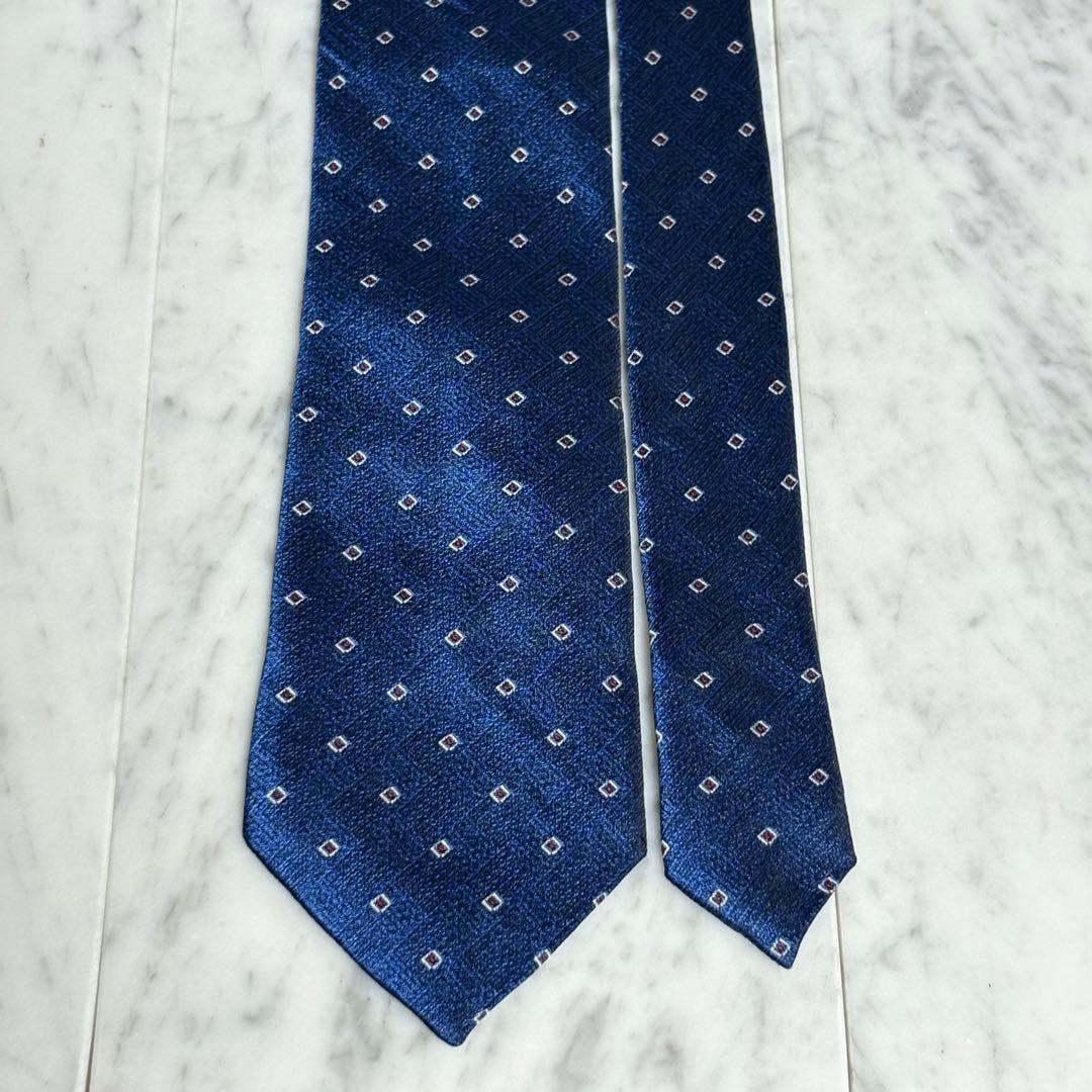 Ermenegildo Zegna ネクタイ ブルー系 パターン柄 光沢