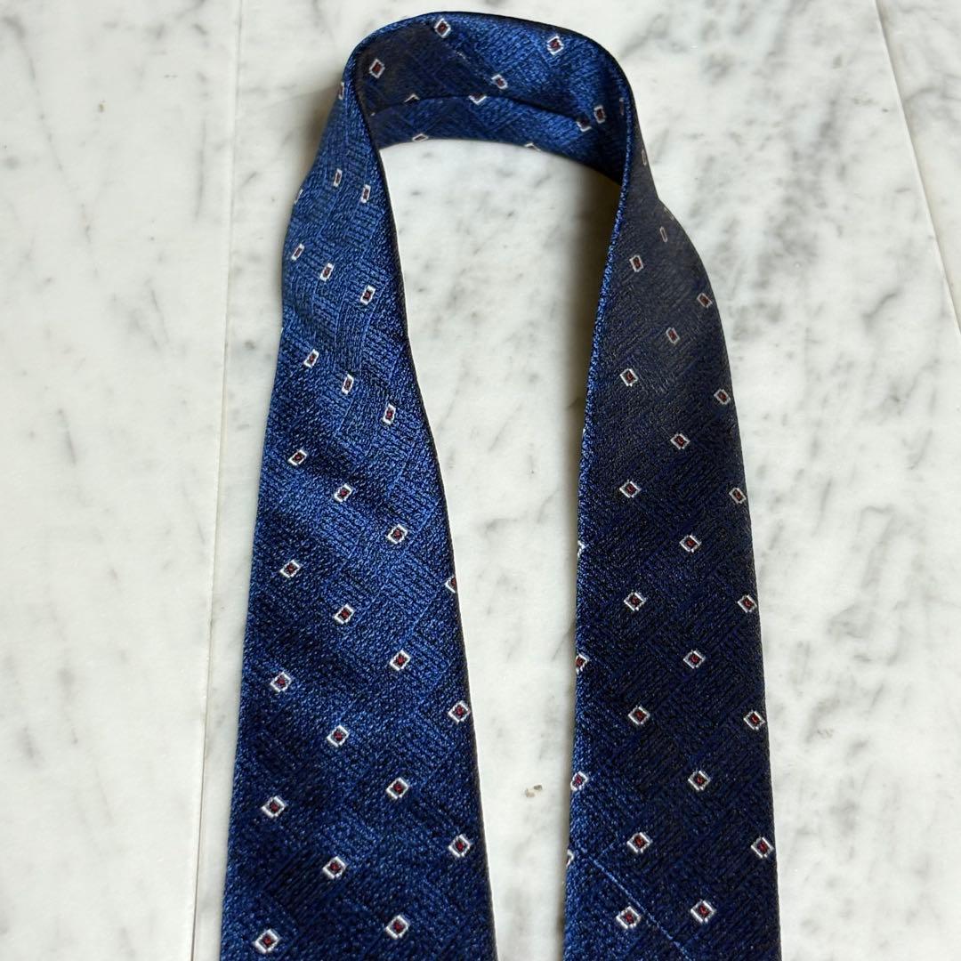 Ermenegildo Zegna ネクタイ ブルー系 パターン柄 光沢