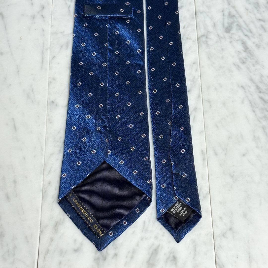 Ermenegildo Zegna ネクタイ ブルー系 パターン柄 光沢