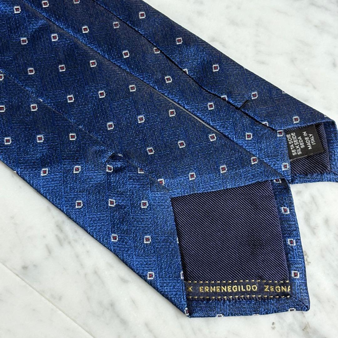 Ermenegildo Zegna ネクタイ ブルー系 パターン柄 光沢