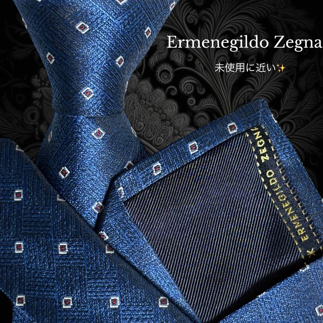 Ermenegildo Zegna ネクタイ ブルー系 パターン柄 光沢