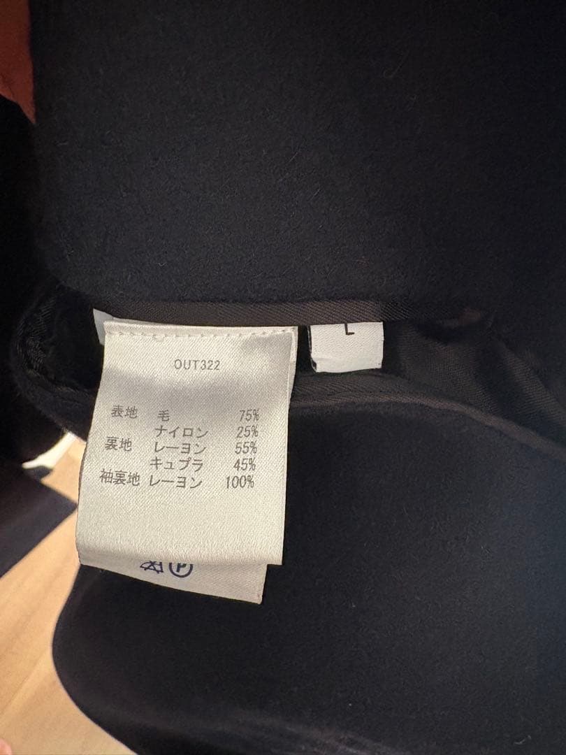 【極美品】ハーディ・エイミス × タケオキクチ ウール チェスターコート L 黒