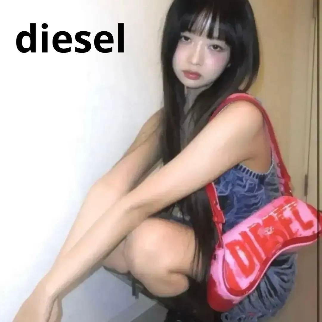 dieselディーゼルIVE(アイヴ)レイ着用ピンク赤レッドワンショルダーバッグ