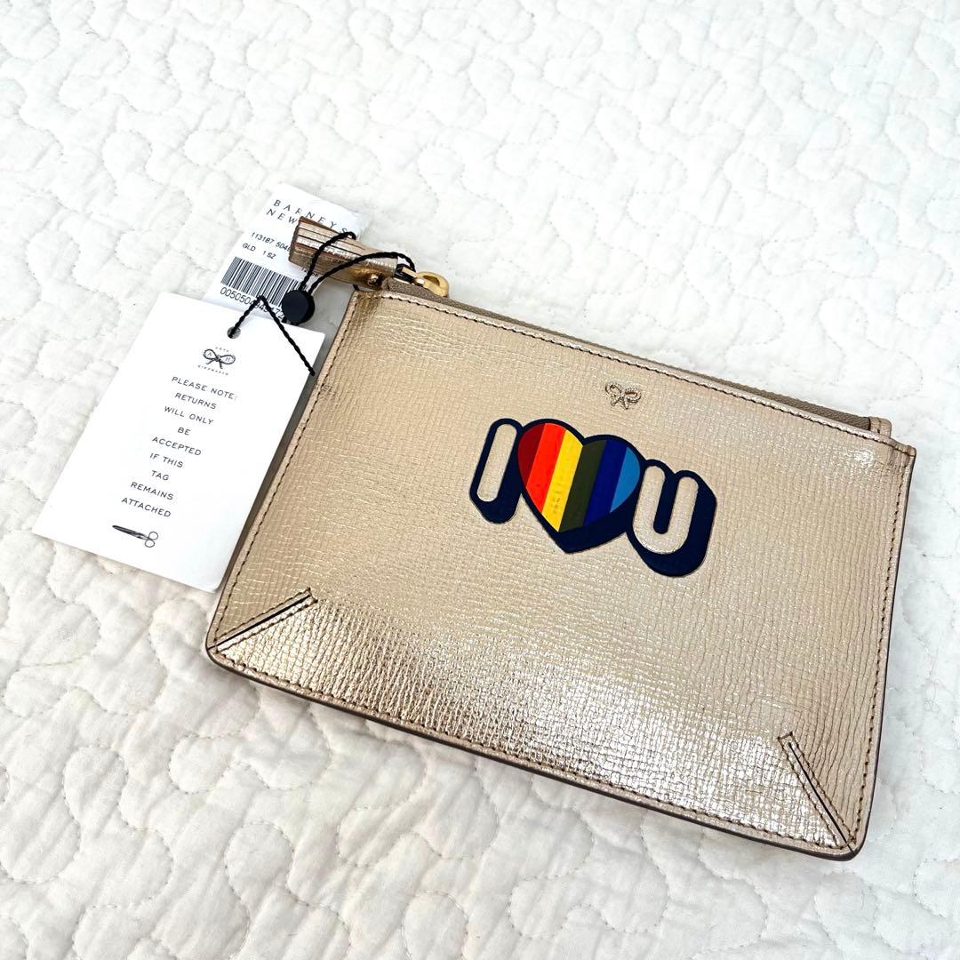 新品未使用 希少アニヤハインドマーチ I♡YOU ポーチ