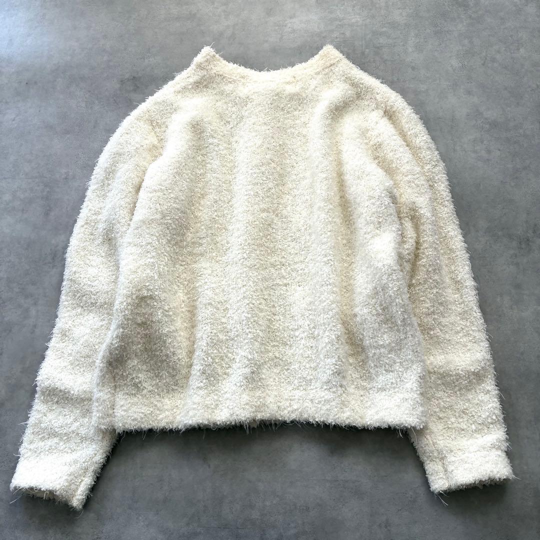 人気 ウィムガゼット ニット ツイード カーディガン ジャケット 白 ホワイト